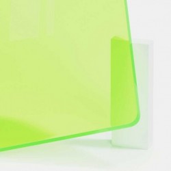 Plexiglas transparent verde, fluorescent, grosime 3mm, dimensiuni 300x200mm