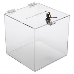 Urna cubica, cu yala si balama, dimensiuni 10x10x10cm