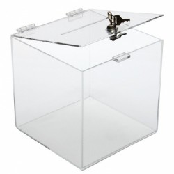 Urna cubica, cu yala si balama, dimensiuni 10x10x10cm