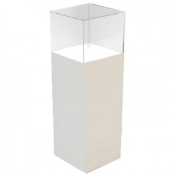 Piedestal/ postament plexiglas 100x30x30cm, cu capac transparent 30x30x30cm
