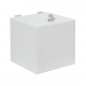 Urna cubica alba, cu yala si balama, dimensiuni 20x20x20cm
