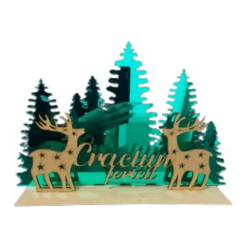 Ornament de Craciun, din MDF si plexiglas oglinda - Craciun fericit