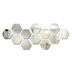 Set 12 oglinzi decorative hexagonale