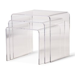 SET 3 masute transparente 50 (L ) x 40 (Ll) x 60 (H) cm